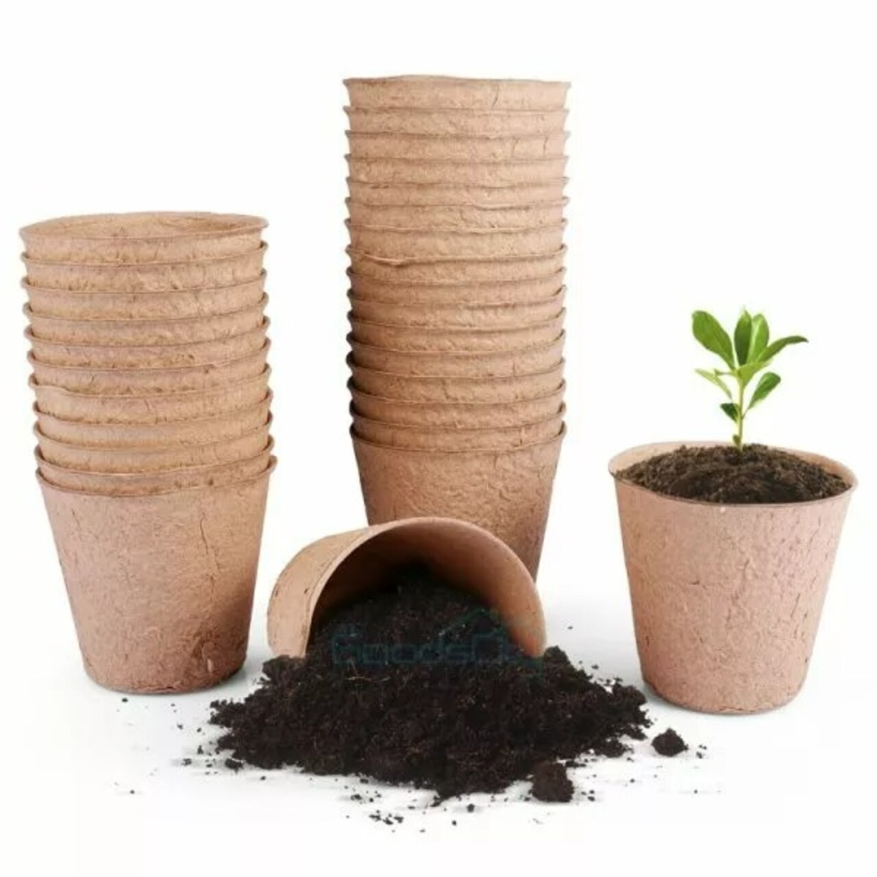 50x Eco Friendly Plant Nursery Seed Flower Pots for Seedling with Glove & Labels